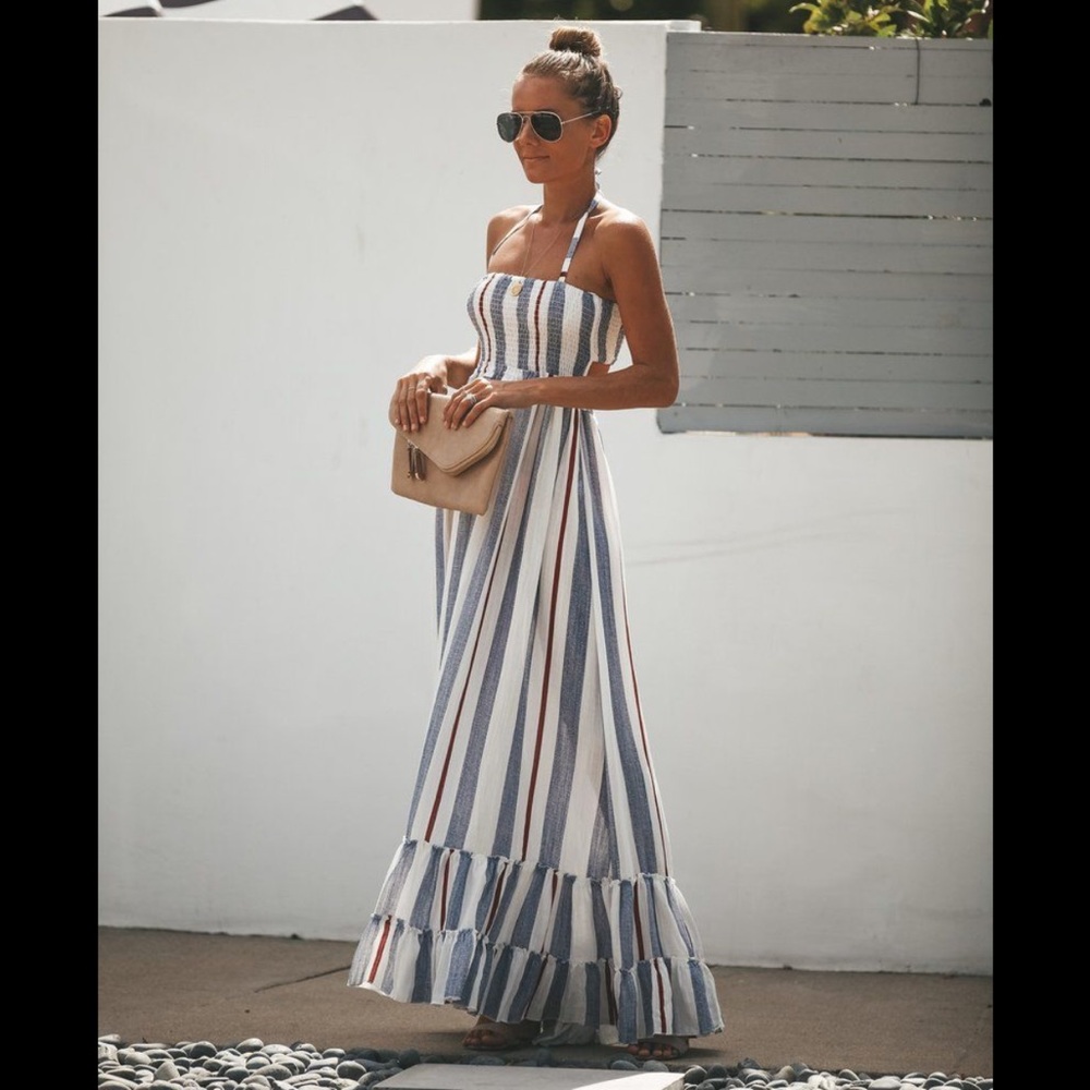 Vici Collection Striped Maxi Dress